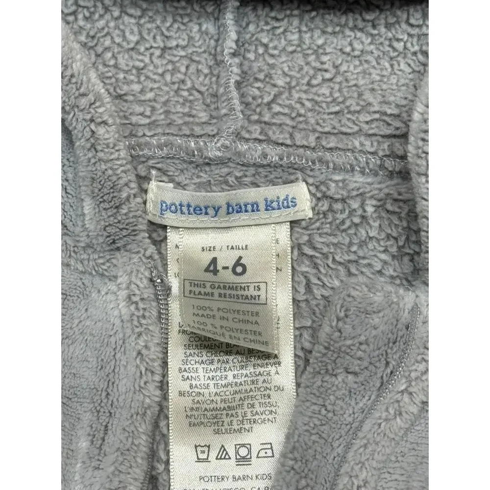 Pottery Barn Kids Shark Hooded Fleece Sleeper Costume Size Toddler 4-6